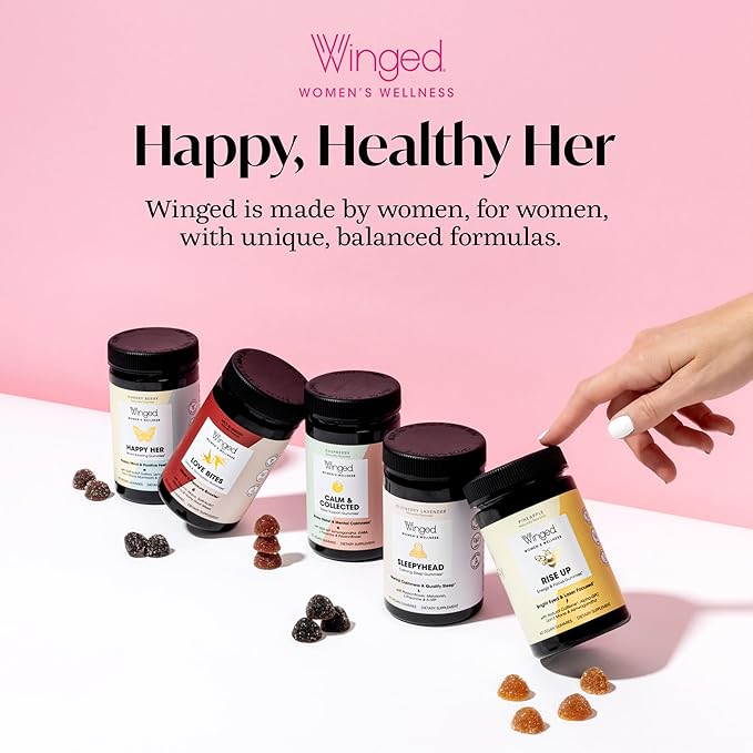 Winged Wellness Multivitamin Gummies for Teen Girls - Teen Vitamins for Mood & Hormonal Health - Vegan Gummy Supplement with Chaste Tree, Lemon Balm, L-Theanine, Probiotics & Biotin - 50 Gummies