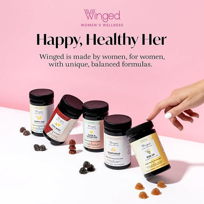 Winged Wellness Multivitamin Gummies for Teen Girls - Teen Vitamins for Mood & Hormonal Health - Vegan Gummy Supplement with Chaste Tree, Lemon Balm, L-Theanine, Probiotics & Biotin - 50 Gummies