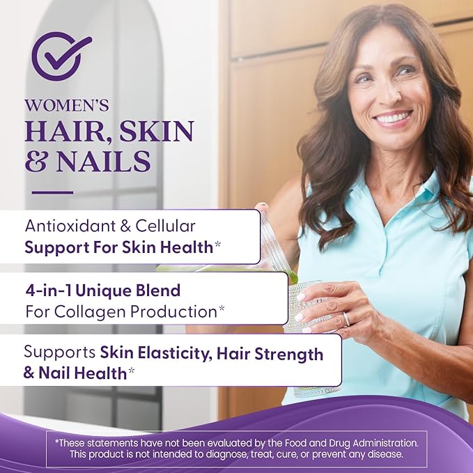 Doctor's Best Womens Hair, Skin & Nails with OptiMSM + KeraGLO, Comprehensive Beauty Support, Non-GMO, Gluten Free 60 Veggie Caps