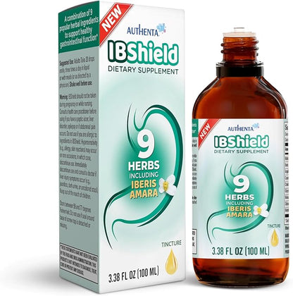 IBShield Tincture 100ml | 6+3=9 Herbs | Iberis Amara, Peppermint, Chamomile, Lemon Balm, Caraway, Licorice, Angelica, Celandine & Mary's Thistle | Original Herbal Formula Supports Digestive Wellness