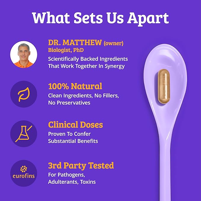 Dr. Matthew Cortisol Reducer Supplement for Women. Adrenal Support with Ashwagandha, Rhodiola & Ginseng – A Detox Cocktail to Lower Cortisol & Aid Relaxation, Calm and Restful Sleep
