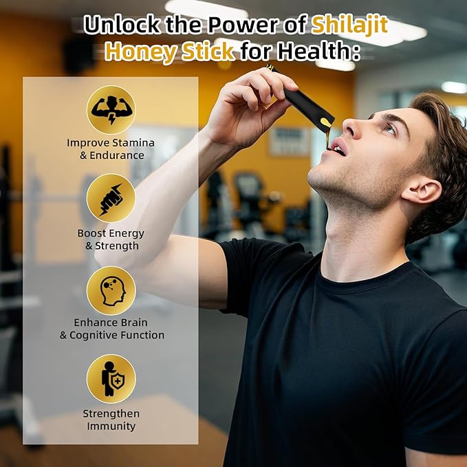 Pure Himalayan Shilajit Honey Sticks - Organic Raw Honey Shilajit Sticks for Men Women with Saffron Boost Energy Vitality & Immune Support 30 Packs