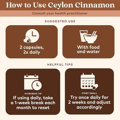 ORGANIC INDIA Ceylon Cinnamon Supplement - Organic Ceylon Cinnamon Capsules, Cinnamon Pills Herbal Supplement, Support Digestion, Source of Antioxidants, USDA Organic, Vegan, Gluten-Free - 60 Capsules