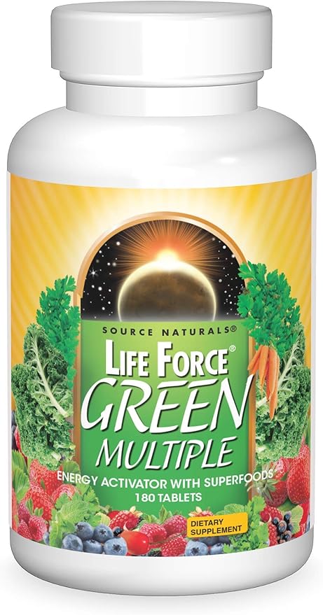 Source Naturals Life Force Green Multiple, Energy Activator with Superfoods* -180 Tablets