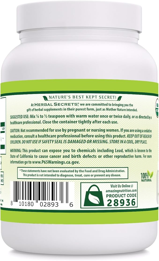 Herbal Secrets Organic Ashwaganda Root Powder 16 Oz | Non-GMO | Gluten Free | Made in USA