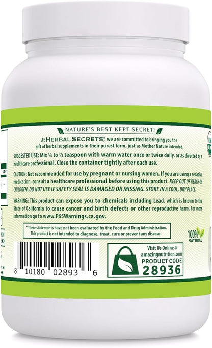 Herbal Secrets Organic Ashwaganda Root Powder 16 Oz | Non-GMO | Gluten Free | Made in USA