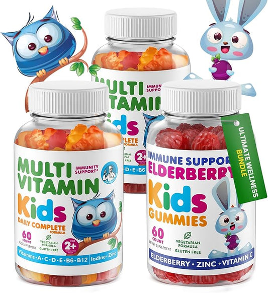 DR. MORITZ Elderberry Gummies for Kids and Toddlers (Multivitamin and Elderberry Bundle)