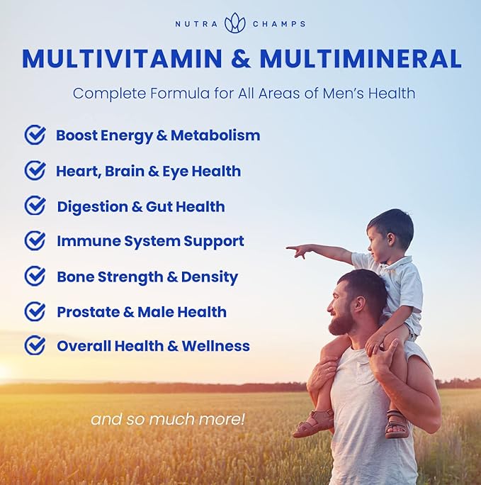 NutraChamps Multivitamin for Men, 240 Count, Vitamins A, B, C, D, E, Biotin, Zinc, Mens Gummy Multivitamins Supplement, Chewable Daily Multi Gummy Vitamins for Men (Pack of 2)