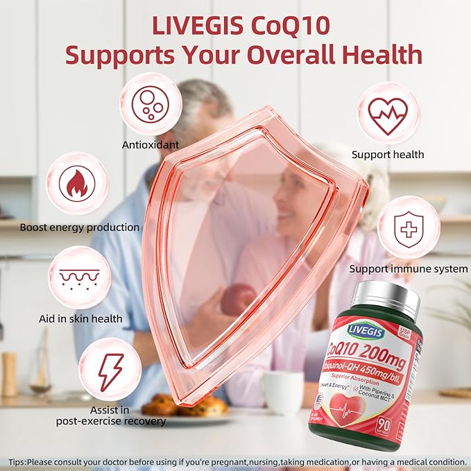CoQ10 200mg Softgels, Ultra CoQ10 Ubiquinone 200mg with Coconut MCT Oil, 5X Superior Absorption, Coenzyme Q10 Ubiquinol and Supplements - 90 Counts * 2 Packs