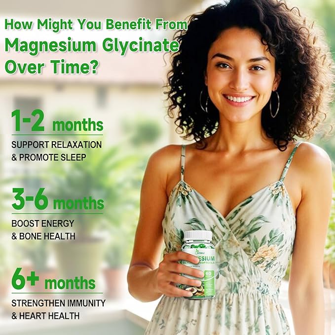 Magnesium Glycinate 400mg, High Absorption Magnesium Supplements Softgels with Vitamin E, B6, Zinc for Sleep, Calm, Muscle Relaxation & Bone Health, Gluten-Free, Non-GMO, 60 softgels