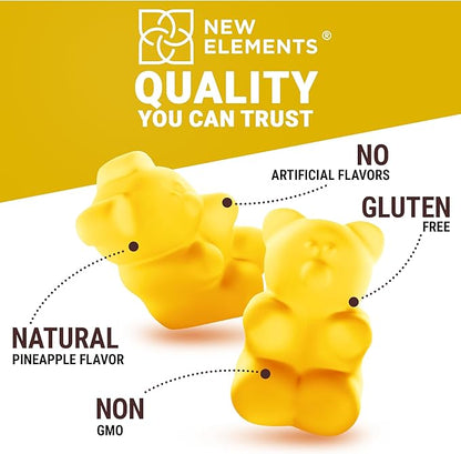 Calm Magnesium Glycinate Gummies 500mg with High-Potency Vitamin D3 10000iu & Vitamin K2 100mcg | Stress Relief, Relaxation & Bone Support for Adults | Vegan, Non-GMO, Gluten-Free, Pineapple Flavor