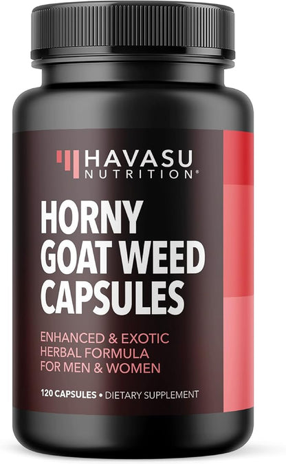 Horny Goat Weed Capsules for Men & Women - Extra Strength Performance & Energy Support with Tongkat Ali, Muira Puama, and Saw Palmetto - 2 Month Supply Herbal Supplement for Increased Endurance