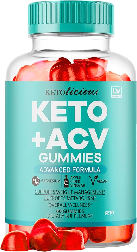 Ketolicious Keto ACV Gummies, Ketolicious Gummys Advanced Formula 1050MG, All Natural Premium Plus Apple Cider Vinegar Gummy Maximum Strength Gomitas Reviews, 60 Gummies for 1 Month