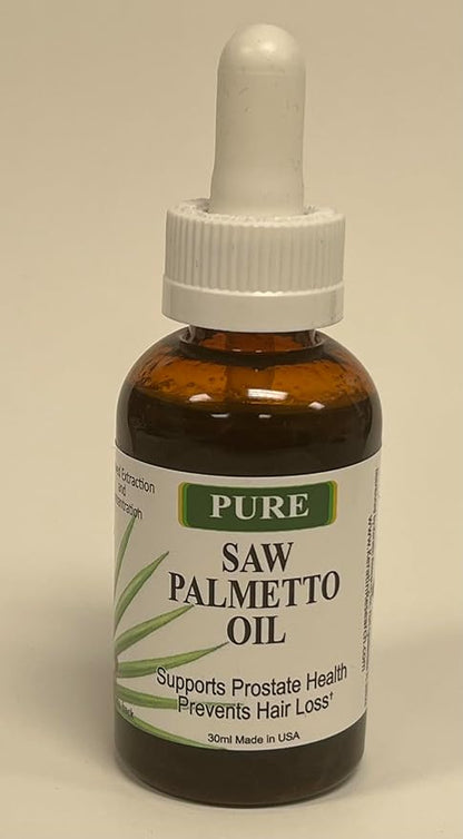 Pure Saw Palmetto Berries Oil 2x30ml Wild & Natural 60-90-day Supply Unlike Inefficient Powders, Supports Prostate Health Sleep Better Reduce Frequent Urination DHT Blocker Help Stop Hair Loss