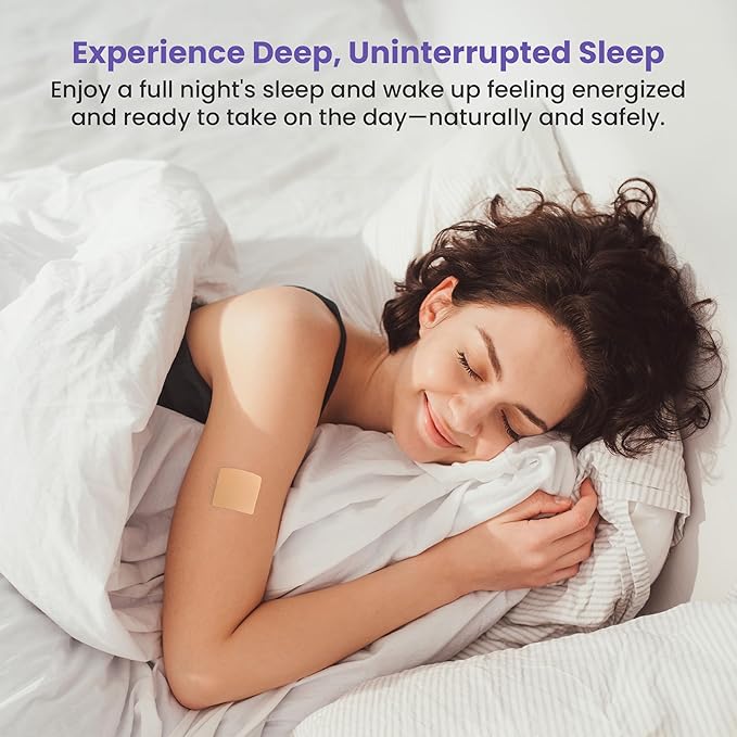 Melatonin Patches for Adults - 60 Beige Sleep Patches for Adults, Skin Friendly, Sleep Promoting Stickers with Natural Ingredients - Supports Better Sleep & Relaxation - 2 packs of 30