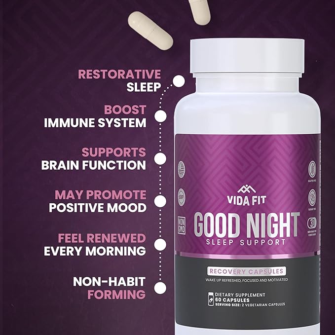 Natural Sleep Aid for Adults, Sleep Supplement, Natural Calm, Melatonin with L-Theanine, Magnesium Glycinate, Ashwagandha, GABA, 5-HTP, Vitamin D & Niacin (30 Day Supply)