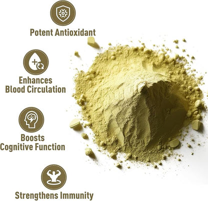 UNLEASH'D ORGANIC Organic Ginkgo Biloba Powder 16 oz Supports Brain Function and Mental Alertness Vegan Friendly Raw and Non-GMO