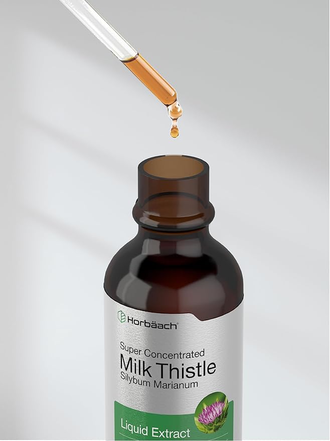 Horbäach Milk Thistle Extract Liquid | 2 fl oz | Alcohol Free | Vegetarian, Non-GMO & Gluten Free Supplement