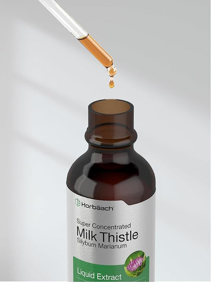 Horbäach Milk Thistle Extract Liquid | 2 fl oz | Alcohol Free | Vegetarian, Non-GMO & Gluten Free Supplement