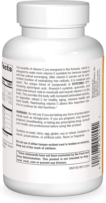 Source Naturals Systemic C, 500mg - 120 Tablets