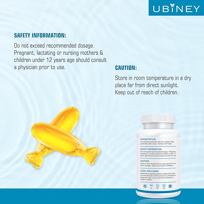 Omega 3 Fish Oil 2000mg Softgels, 120 Count - High Potency EPA 360mg + DHA 240mg, Burpless Fish Oil Supplement for Heart, Brain & Joint Health, Non-GMO, Molecularly Distilled, Vitamin E