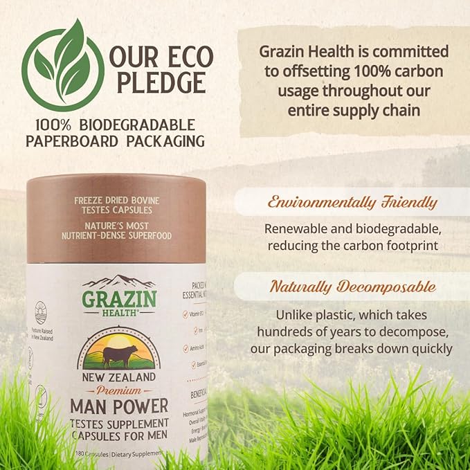 Grass Fed Bovine Testes Man Power Capsules (30 Day Supply)