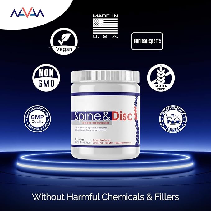 Navan Spine and Disc Osteo Bone Strength & Density Supplement Powder with Calcium, Phosphorus, Vitamin D, Glucosamine, Chondroitin, MSM, & Turmeric by Clinical Experts
