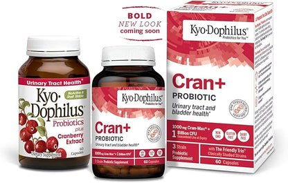 Kyo-Dophilus Cran+ Probiotic, Urinary Tract and Bladder Health*, 60 Capsules