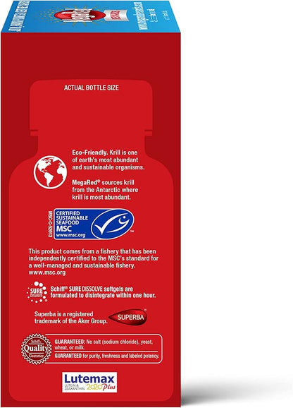Omega-3 Blend Total Body + Refresh 500mg Softgels, MegaRed (65 count in a bottle), Easily Absorbed Krill Oil, To Support Your Heart, Joints, Brain & Eyes
