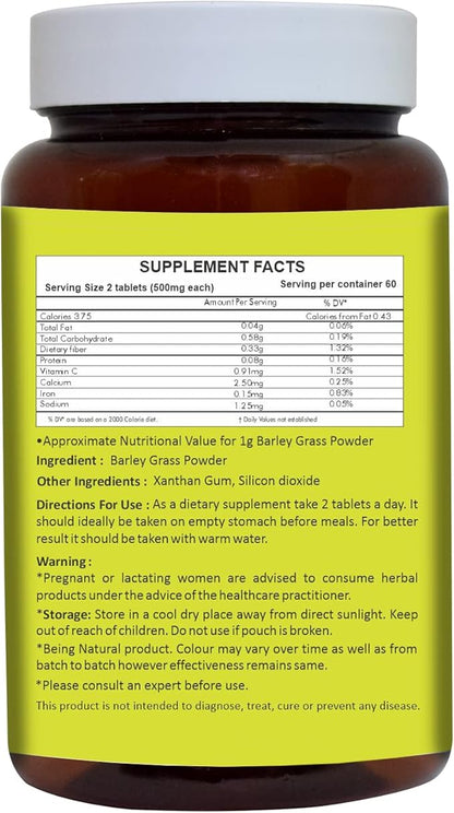 HERBAL HILLS Alfalfa Leaf Powder and Barley Grass Tablets Pack of 2 Combo
