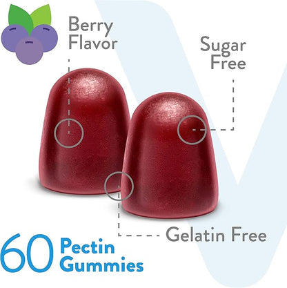 Vitamin D3 Gummies for Adults & Teens - 2,000 IU, 50mcg - Sugar Free, Bone, Joint & Muscle Health, Immune Boost - Vegetarian, Gelatin Free, GMO Free - Tasty Chewable Berry Flavored Gummy