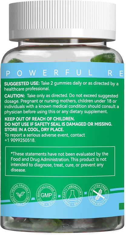2 Pack Chlorophyll Gummies for Body Odor Deodorant*, Sugar Free Chewable Chlorophyll for Immune Support Women Vegan Non-GMO, 120 Count