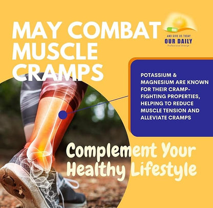 Our Daily Vites Magnesium Potassium Complex 90 Capsules Supplement High Absorption Magnesium Support Vascular Health & Leg Cramp