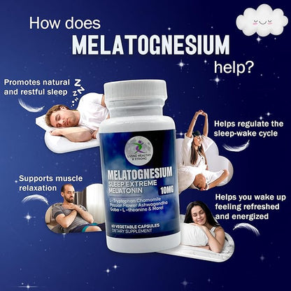 17 in 1 Capsules Melatonin Natural Sleep Aid for Adults. Magnesium for Sleep Support - Drug-Free, Non-Habit Forming, Vegan Capsules. Sleep Supplement