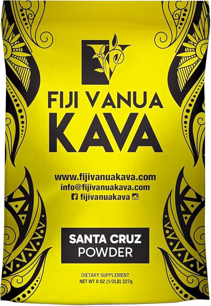 Premium Santa Cruz Kava Powder, Medium Grind Noble Root Powder, Easy to Prepare Kava Root Powder with A Smooth and Creamy Taste, Kava Root Powder, 8 oz