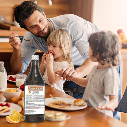 Cod Liver Oil Liquid, Orange Flavor, Fish Oil Liquid with Vitamins A, D, E & B1 for Kids & Adults, Immune & Bone Health, Omega-3, 2 Pack (6.5 fl oz Each)
