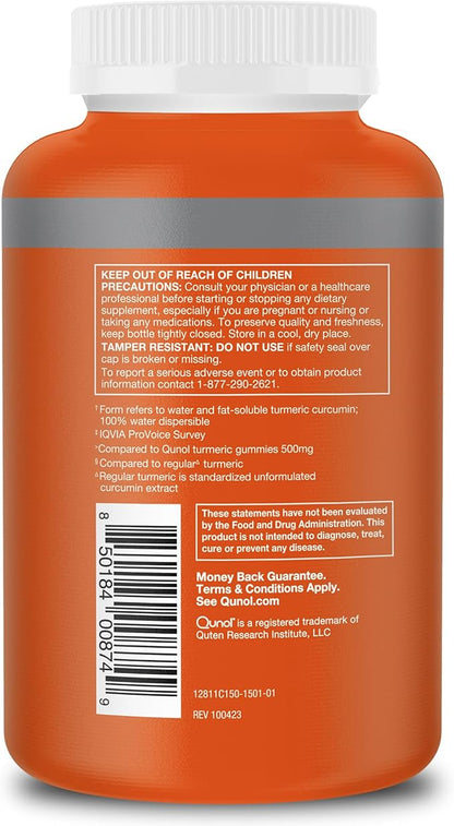 Qunol Turmeric Curcumin Supplement, 1000mg with Ultra High Absorption, for Joint Support, Extra Strength Capsules, 150 Count