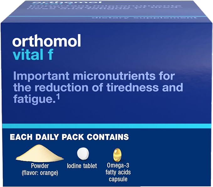 Orthomol Vital F Powder & Tablet Packet, Women's Multivitamin, 30-Day Supply, Vitamins A, B, C, D, E, K, Calcium, Iodine, Omega-3…