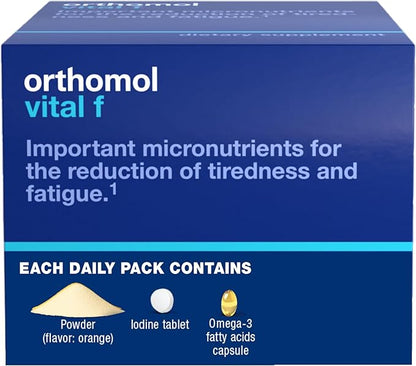 Orthomol Vital F Powder & Tablet Packet, Women's Multivitamin, 30-Day Supply, Vitamins A, B, C, D, E, K, Calcium, Iodine, Omega-3…