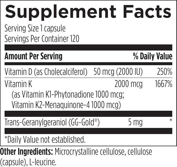 Designs for Health Vitamin D Synergy - 2000 IU Vitamin D with K Supplement - Supports Healthy Moods, Bone Health + Immune Health for Adults - VIT D3 + Vitamin K - Gluten Free + Non-GMO (120 Capsules)