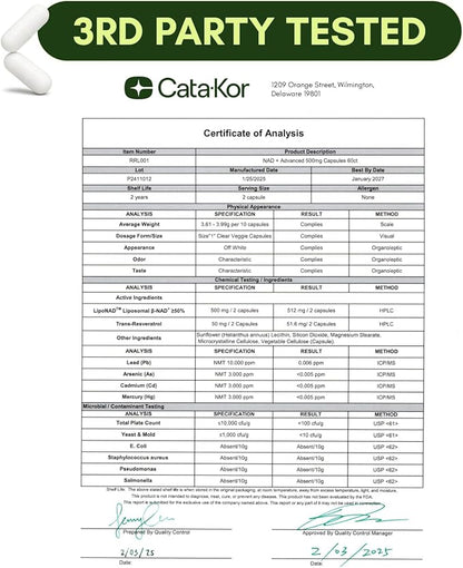 NMN Supplement Alternative - Liposomal NAD with Resveratrol - High Purity NAD Supplement for Anti-Aging, Energy, Focus - 60 Capsules