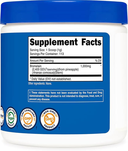 Nutricost Bromelain Powder 4 OZ - Non-GMO, Vegetarian, Gluten Free