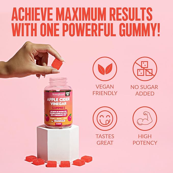 SkinnyBoost Instant Skinny Coffee Unflavored + Sugar-Free Apple Cider Vinegar Gummies Bundle – Slimming Coffee & ACV with The Mother, B Vitamins, Pomegranate
