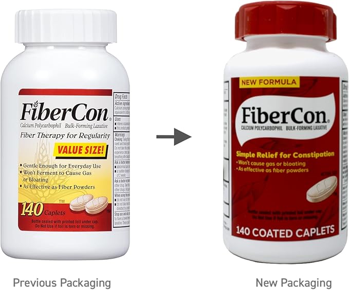Fibercon Fiber 140 Caplets Each by Fibercon (Pack of 2)