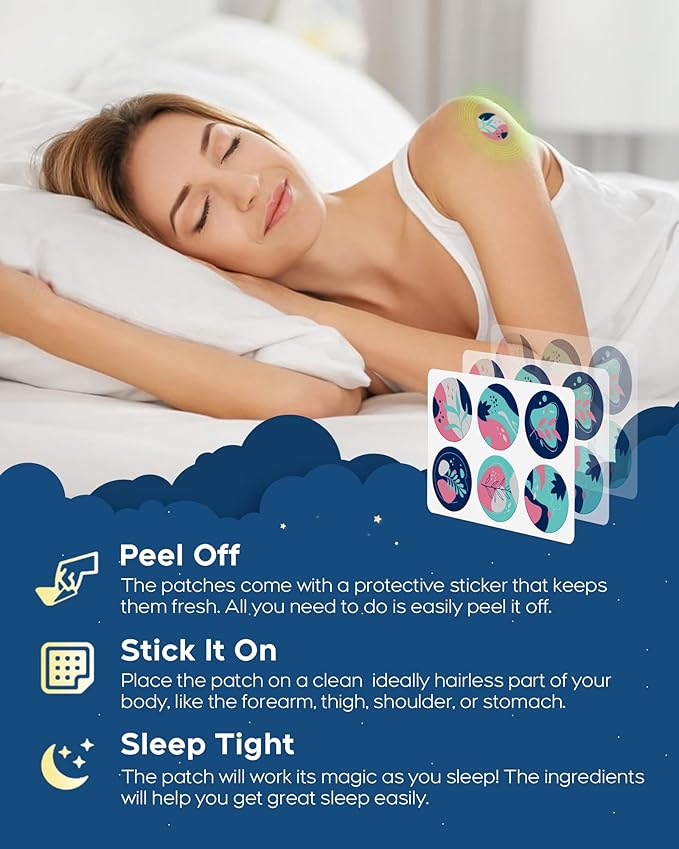 Sleep Patches, 30 Pack Upgraded Deep Sleep Patches for Adults, All Natural Deep Patch, Quick Acting Ingredients, for Men and Women, Easy to Use That Last All Night - Blue - 23