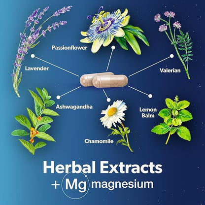 Weider Melatonin Free Sleep Aid Supplement with KSM-66 Ashwagandha, Magnesium, Lavender, Lemon Balm, Chamomile, Valerian and Passionflower Extracts, Hormone & Drug- Free, Non-Habit Forming, 120ct