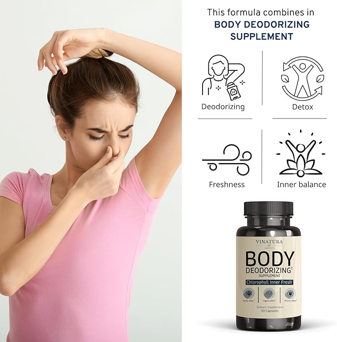 Body Deodorizing Supplement for Women - Magic Chlorophyll Pills for Body Odor Eliminator, it Works for Her Internal Deodorant, 30 Capsules