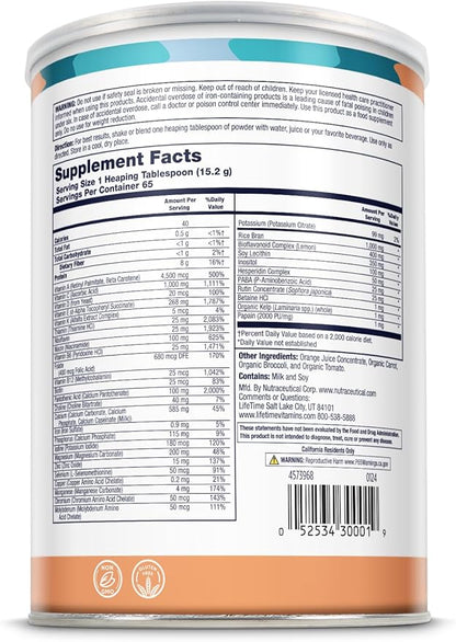 allOne Multiple Vitamin & Mineral Powder, Original Formula, Once Daily Multivitamin, Mineral & Amino Acid Supplement, 8g Protein (66 Servings) (66 Servings)
