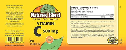 Nature's Blend Vitamin C 500 mg 250 Tablets