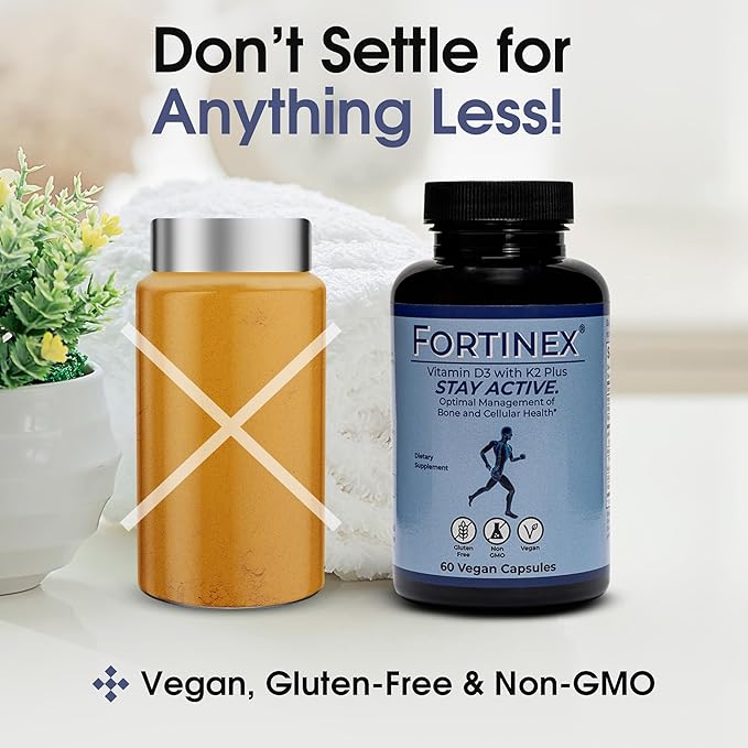 Vitamin D3, Vitamin K2 Plus, Vitamin C, Vitamin E, MCT, Resveratrol, NADH, and CoEnzyme Q10 - Supports Bone Health and Cellular Health. - Gluten Free, Non-GMO - 60 Vegan Capsules